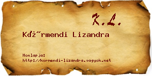 Körmendi Lizandra névjegykártya